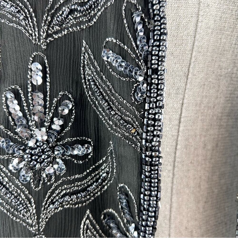 Laurence Kazar Vintage sequin Beaded Embellished Women's XL Crop Jacket Blazer - Picture 4 of 13